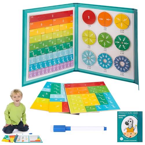 AVCXEC Arithmetisches Lernspielzeug, Bruchrechnen Montessori Material, Montessori Mathe Spielzeug, Bruchrechnen Spiel Magnetische, Bruch Lernen Mathe Spiele Ab 7 Jahre, Geschenke zur Einschulung von AVCXEC