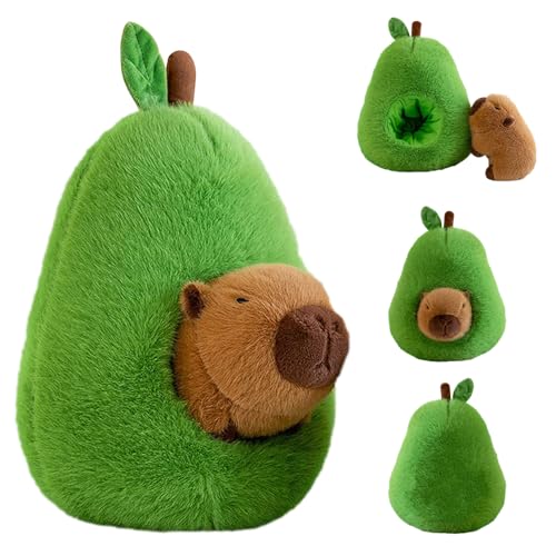 AVCXEC Capybara Kuscheltier, 35 cm Capybara Plüschtier, Avocado-Capybara, Niedliche Capybara Kuscheltier, Niedlichen Capybara Plushies, Weiches Avocado Capybara Puppenspielzeug, für Home Deko Kinder von AVCXEC