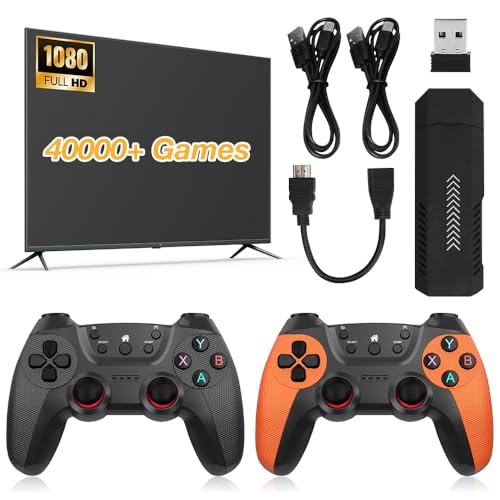 AVCXEC Retro Konsole, Retro Game Stick 4K TV Spielekonsole 128GB 40000+ Spiele, HDMI 4K, USB 2.4 g Wireless Controller Game Stick Videospielkonsole Plug and Play, 2 Bluetooth Gamepads von AVCXEC