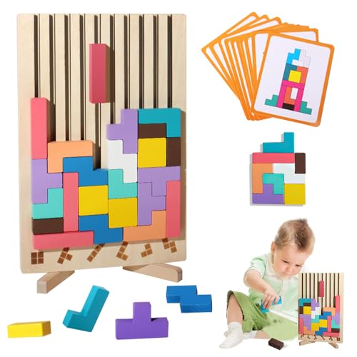 AVCXEC Tetris Holzspiel, 3D Holz Tetris, Holz Stapelspiel Tetris mit 10 Karten, Montessori Spielzeug, 3D Bunt Tetris Blöcke Stapelspiel mit Halterung, Gehirn Spielzeug ab 3 Jahren,Geschenke für Kinder AVCXEC Tetris Holzspiel, 3D Holz Tetris, Holz Stapelspiel Tetris mit 10 Karten, Montessori Spielzeug, 3D Bunt Tetris Blöcke Stapelspiel mit Halterung, Gehirn Spielzeug ab 3 Jahren,Geschenke für Kinder von AVCXEC