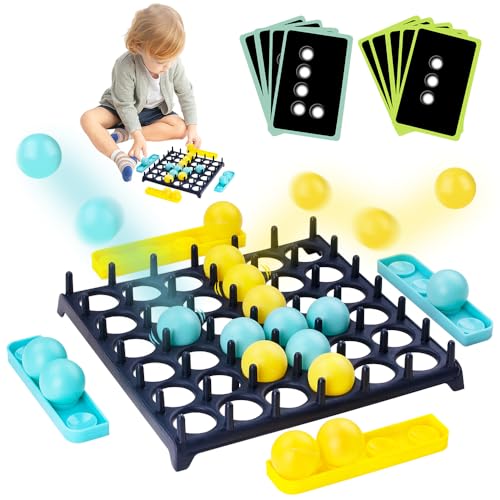 Bounce Off Game, Bouncing Ball Tischspiel Jumping Ball Tabletop Ping Pong Spielballspiel mit 16 Bällen, 9 Herausforderungskarten Bounce Ball Party Game, Brettspiele Toy für Kinder, Familie und Party von AVCXEC