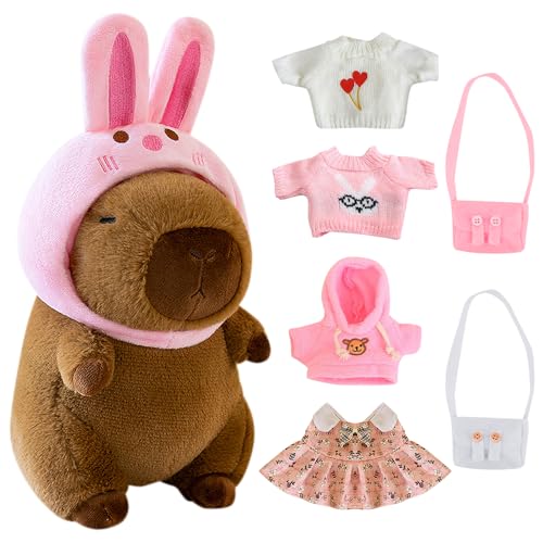 AVCXEC Capybara Plüschtier, 23cm Niedliche Capybara Kuscheltier Capy bara Plushie mit Kleidung und Accessoires Simulation Capybar-a Stofftier Plüsch Puppe Gefüllte CapybaraPlüschtier für Kinder AVCXEC Capybara Plüschtier, 23cm Niedliche Capybara Kuscheltier Capy bara Plushie mit Kleidung und Accessoires Simulation Capybar-a Stofftier Plüsch Puppe Gefüllte CapybaraPlüschtier für Kinder von AVCXEC