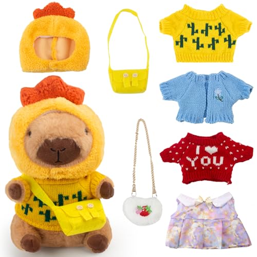 AVCXEC Capybara Plüschtier, 23cm Niedliche Capybara Kuscheltier Capybara Plushie mit Kleidung und Accessoires Simulation Capybara Stofftier Plüsch Puppe Gefüllte Capybara Plüschtier für Kinder AVCXEC Capybara Plüschtier, 23cm Niedliche Capybara Kuscheltier Capybara Plushie mit Kleidung und Accessoires Simulation Capybara Stofftier Plüsch Puppe Gefüllte Capybara Plüschtier für Kinder von AVCXEC