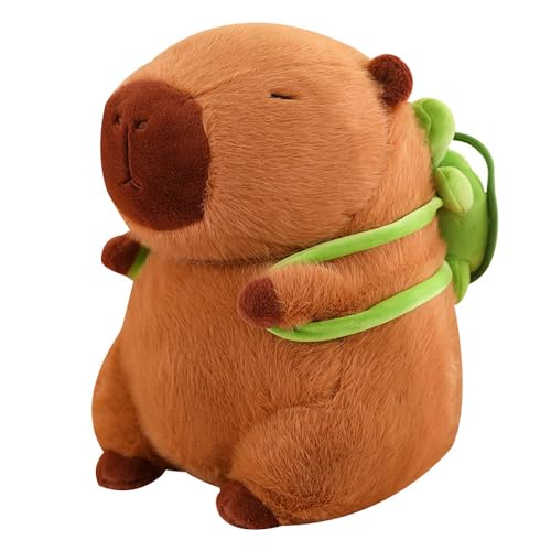 Capybara Plüschtier, 23cm Niedliche Capybara Kuscheltier mit Schildkrötenrucksack Capybara Plushie Puppen Niedlichen Capybara Plushies Super Weiche Gefüllte Spielzeug Plüsch für Home Deko Kinder von AVCXEC