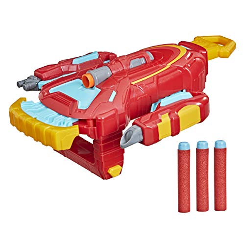 Marvel Avengers Mech Strike Iron Man Strikeshot Gauntlet Rollenspiel Spielzeug mit 3 NERF Darts, Zuggriff zum Erweitern, für Kinder ab 5 Jahren von AVENGERS