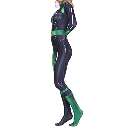 Shego Kim Possible Cosplay Kostüm Damen Schurke Full Set Kind Erwachsene Kostüm Anzug Karneval Rollenspiel Bodysuit Geburtstagsfeier Overall Mädchen Halloween Strumpfhosen,Green-Adults/3XL/190~200cm von AVIERE