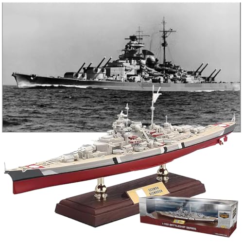 AVMLWEPA 1/700 Deutsches Bismarck-Schlachtschiff-Modell, Legierungs-Fertigprodukt World of Warships Dänemark Deutsches Schlachtschiff Simuliertes Kriegsschiff Bismark-Fertigmodell von AVMLWEPA