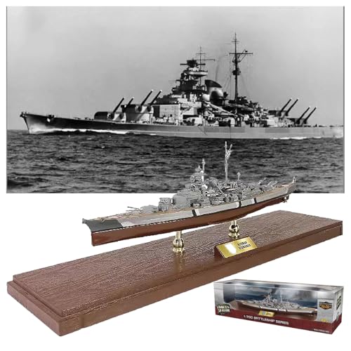 AVMLWEPA 1/700 deutsches Schlachtschiffmodell Bismarck, fertiges Produkt aus Legierung, World of Warships, Dänemark, deutsches Schlachtschiff, simuliertes Kriegsschiff Bismark, fertiges Modell von AVMLWEPA