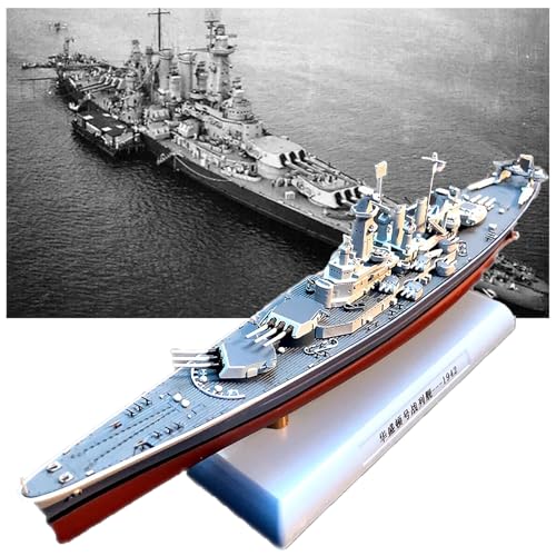 AVMLWEPA 1:1000 Schlacht USS Washington BB-56 Kriegsschiff Schlachtschiff Modell Kleberfreie Farbtrennung Fertige Ornamente Militärische Hobby-Sammlungsgeschenke von AVMLWEPA