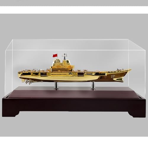 AVMLWEPA Chinesische Marine 1:1000 Liaoning Shandong Modell Legierung Simulation Marineflugzeugträger Modell Statisches Liaoning Schiff Geschenk Ornamente Geschenkkollektion(Gold,L) von AVMLWEPA