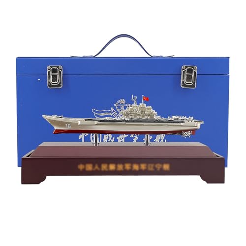 AVMLWEPA Chinesische Marine 1:1000 Liaoning Shandong Modell Legierung Simulation Marineflugzeugträger Modell Statisches Liaoning Schiff Geschenk Ornamente Geschenkkollektion(Silver,L) von AVMLWEPA