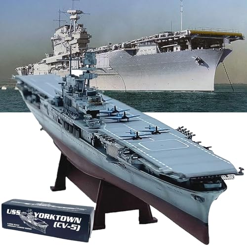 AVMLWEPA Kleines Simulationsmodell des Flugzeugträgers USS Yorktown CV-5 im Maßstab 1:1000, fertiges Schiffsmodell, Ornamente, Militär-Enthusiasten, Sammlung, Geschenke, Urlaub von AVMLWEPA