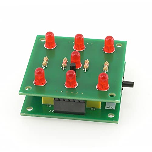 AVT1661 KIT DIY Elektronischer Würfel, Spielwürfel, Elektronik-Bausatz zum Löten Lernen, Übungsplatine zum Löten Lernen, DIY-Kit, Elektronik Bauset von AVT KITS