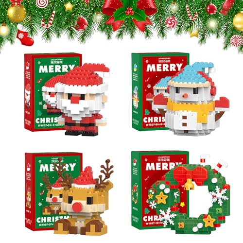 4 Stück Weihnachts-Baustein-Set, Weihnachtsmann Rentier Puzzle zum Zusammenbauen, DIY Weihnachtsbaustein-Spielzeug, Kleine Figuren for Kinder als Geschenk, Weihnachtsbaum-Dekorationen 4 Stück Weihnachts-Baustein-Set, Weihnachtsmann Rentier Puzzle zum Zusammenbauen, DIY Weihnachtsbaustein-Spielzeug, Kleine Figuren for Kinder als Geschenk, Weihnachtsbaum-Dekorationen von AVZYARDY