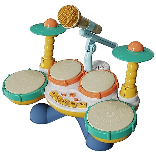 AVZYARDY Baby-Musikspielzeug mit Mikrofon, multifunktionales Schlagzeug-Set, Musikinstrumente, Montessori-Lernspielzeug, -frei, für Kinder von AVZYARDY