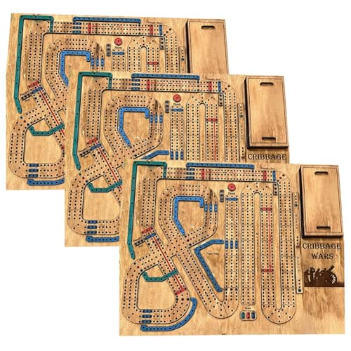 AVZYARDY Cribbage-Brettspielset aus Holz mit integriertem Aufbewahrungsfach für Klammern, Reise-Cribbage-Sets, Cribbage-Kriegsspiel für Erwachsene und Kinder von AVZYARDY