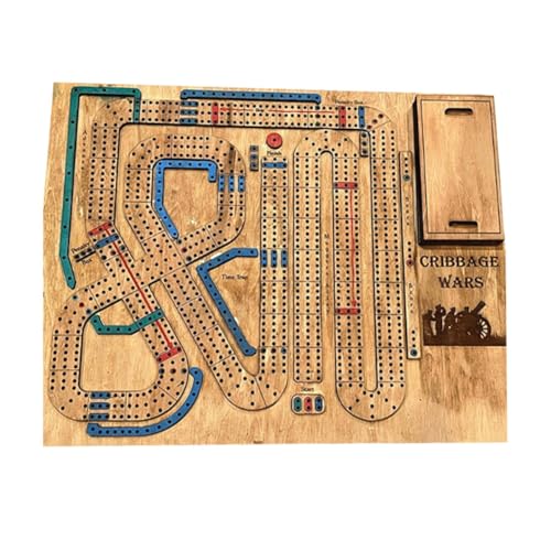 AVZYARDY Cribbage-Brettspielset aus Holz mit integriertem Aufbewahrungsfach für Klammern, Reise-Cribbage-Sets, Cribbage Wars-Brettspiel für alle Altersgruppen von AVZYARDY