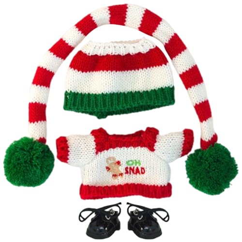 AVZYARDY Mini-Plüschpuppenkleidung for Labubu Weihnachten Strickpullover Plüschpuppenkleidung Outfit Zubehör DIY Kindergeschenke von AVZYARDY