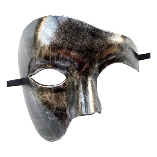 AVZYARDY Phantom Oper Halbgesichtsmaske Phantom Oper Herren Maskerade Halbgesichtsmaske Abschlussball Party Nachtclub Maske Karneval Einäugiges Halbgesicht Phantommaske Karnevalszubehör Thea von AVZYARDY