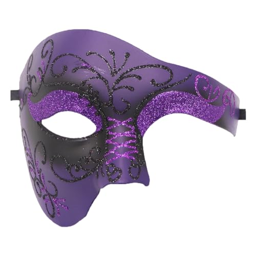 AVZYARDY Phantom Oper Halbgesichtsmaske Phantom Oper Herren Maskerade Halbgesichtsmaske Abschlussball Party Nachtclub Maske Karneval One Eyed Half Face Phantommaske Karnevalszubehör für Hall von AVZYARDY