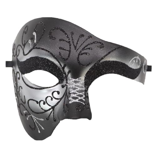 AVZYARDY Phantom Oper Halbgesichtsmaske Phantom Oper Herren Maskerade Halbgesichtsmaske Abschlussball Party Nachtclub Maske Phantom Venezianische Maske Karnevalszubehör Theaterstil für Hallo von AVZYARDY