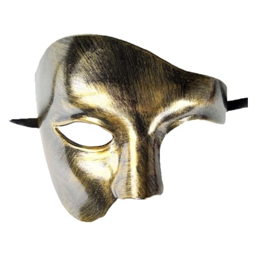 AVZYARDY Phantom Oper Halbgesichtsmaske für Herren, für Abschlussball, Party, Nachtclub, Phantomoper, Halbgesichtsmaske, Karneval, einäugiges Halbgesicht, Phantommaske im Theaterstil für Hal von AVZYARDY