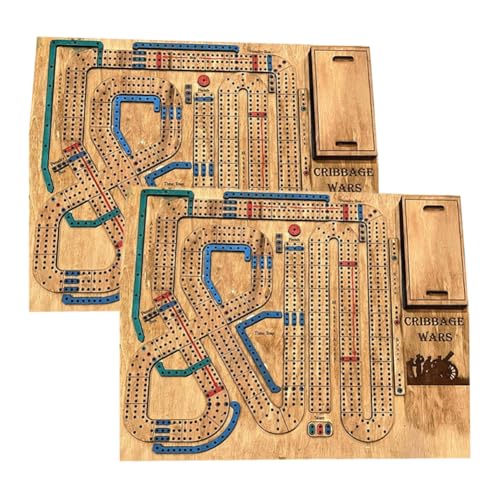 AVZYARDY Reise-Cribbage-Sets aus Holz mit integriertem Aufbewahrungsfach für Klammern, Cribbage Wars-Brettspiel, Cribbage War-Spiel für Erwachsene und Kinder von AVZYARDY