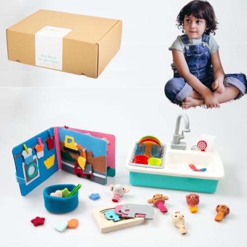 AWARIKIDS Montessori Spielzeug-Set für Babys & Kinder - pädagogisch wertvoll Baby Spielzeuge, 6 in 1 Baby Spielzeug - Geschenk für Baby Spielzeug ab 0 3 6 Monat (21-24 Monate) von AWARIKIDS