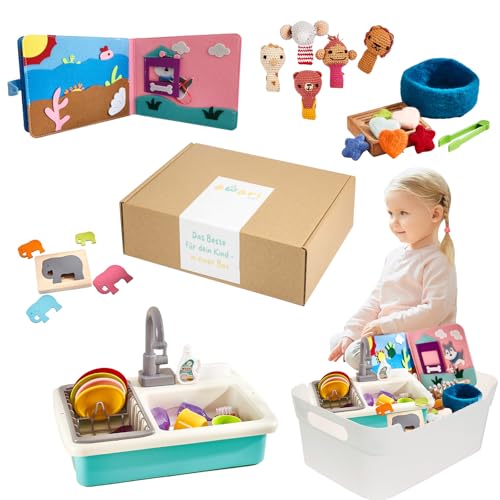 AWARIKIDS Montessori Spielzeug-Set für Kinder - pädagogisch wertvoll Baby Spielzeuge, 6 in 1 Baby Spielzeug - Lernspielzeug Geschenk für Kleinkinder Spielzeug ab 1 Jahr (21-24 Monate) von AWARIKIDS