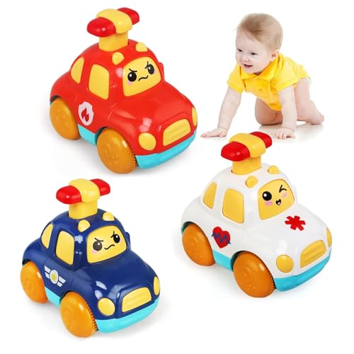 AWAVM 3 Stück Baby Auto Spielzeug ab 0-3 Jahren, Press and Go Auto für Kleinkinder, Spielfahrzeug Set für Kleinkinder, Großartig Geschenk für Kinder von AWAVM