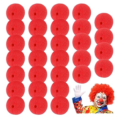 AWAVM 30 Stücke Rote Clown Nasen, Clowns gekleidete Schwammbälle, Rollenspiel, Party Requisiten, Zirkus, Halloween, Weihnachten (5cm) von AWAVM