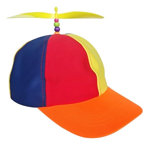 AWAVM Bunte Propellermütze,Hubschraubermütze Propeller Cap,Hubschrauber-Kappe,Baseball Party Hut,Hubschraubermütze,Baseball Cap für Erwachsene und Kinder Größenverstellbar von AWAVM