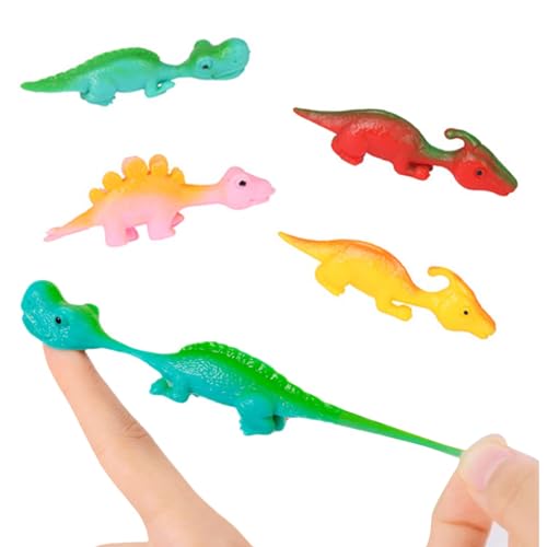 AWAVM Dinosaurier-Fingerspielzeug, Schleuder, Dinosaurier, ausziehbar, Mini-Figuren aus Gummi, Dinosaurier-Fingerspielzeug, Slingshot, lustige Geschenke (20 Stück) von AWAVM