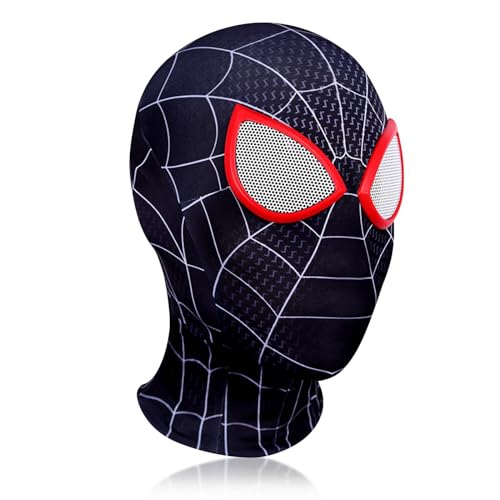 AWAVM Spider-Masken Superhelden-Maske Erwachsene Maske 3D-Druck Lycra Spinnenmasken Cosplay Kostüme Halloween Weihnachten Verkleiden Eigentum (Schwarz) von AWAVM