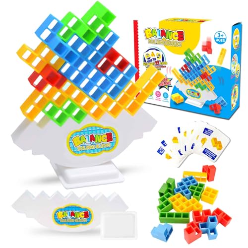 AWAVM Tetra Tower, Stapelspiel aus Tetris, Bausteine Tetris, Tetra Tower Balance Game, Balance Stacking Toys Building Blocks, Montessori Spiele für Jungen und Mädchen, AW-TTBG-1 von AWAVM