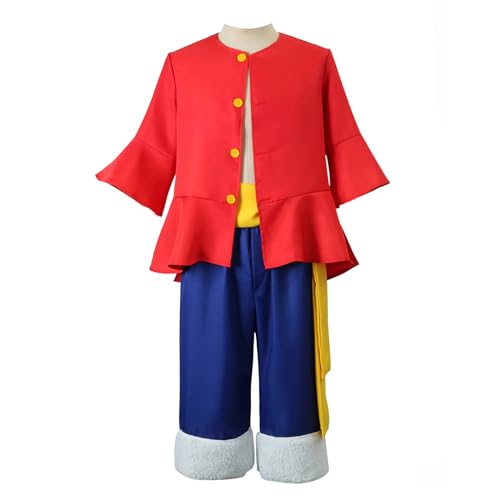 AWDOAJOI Cosplay-Kostüm, Anime-Affe D, Luffy, Unisex, Strohhut, Uniform, Outfits, Halloween, Party, Anzüge (Kleidung, groß) von AWDOAJOI