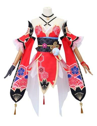 AWDOAJOI Cosplay-Kostüm, glitzerndes Anime-Honkai-Stern-Schienenkleid, komplettes Set, Uniform, Halloween-Party-Outfit (XX-Large) von AWDOAJOI