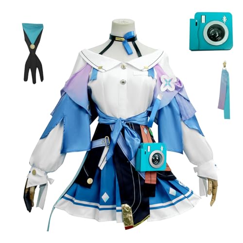 AWDOAJOI Cosplay-Kostüm 7. März Anime Honkai Star Rail Kleid, komplettes Set, Uniform, Halloween-Party-Outfit mit Perücke (Outfits, XL) von AWDOAJOI