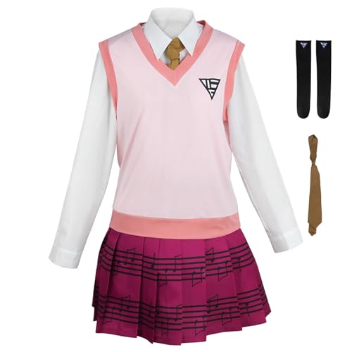 AWDOAJOI Cosplay Kostüm Anime Kaede Akamatsu Rock Kleid JK Uniform Anzug Halloween Party Outfit (3XL) von AWDOAJOI