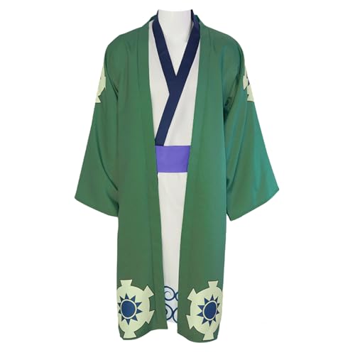 AWDOAJOI Cosplay Kostüm Anime Roronoa Zoro Japanischer Kimono Uniform Halloween Party Anzüge (XX-Large) von AWDOAJOI