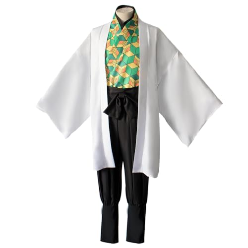 AWDOAJOI Cosplay Kostüm Anime Sabito Kimono Umhang Uniform Halloween Party Herren Jungen Anzüge (Größe M) von AWDOAJOI