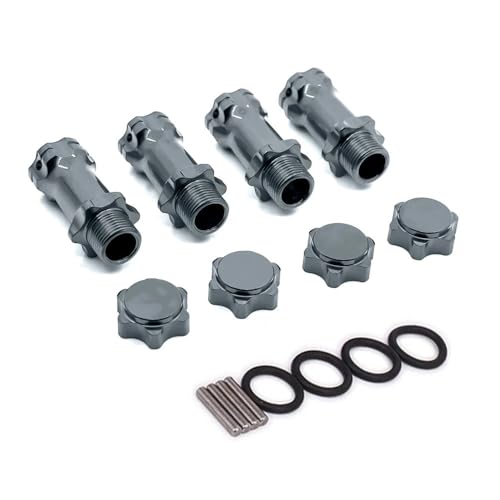 AWGSRZIU 30 mm verlängerte Halteradapter Hub kompatibel mit 1/8 Skala RC -Fahrzeugen 17mm Rad Sechskant Teile Set 89108(Dark Grey) von AWGSRZIU