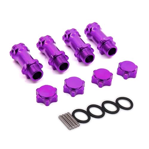 AWGSRZIU 30 mm verlängerte Halteradapter Hub kompatibel mit 1/8 Skala RC -Fahrzeugen 17mm Rad Sechskant Teile Set 89108(Purple) von AWGSRZIU