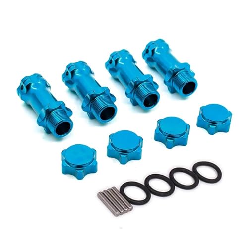 AWGSRZIU 30 mm verlängerte Halteradapter Hub kompatibel mit 1/8 Skala RC -Fahrzeugen 17mm Rad Sechskant Teile Set 89108(Sky Blue) von AWGSRZIU