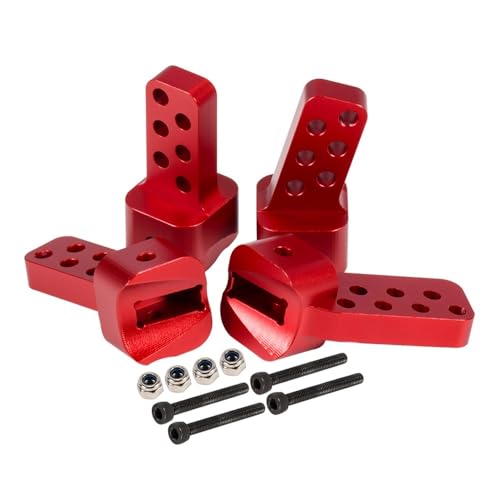 AWGSRZIU 4 Stücke Aluminium Heck oberes Link Riser Anti-Squat-Mount kompatibel mit 1/10 RC Crawler II AR44 Chassis DIY-Upgrade(RED) von AWGSRZIU