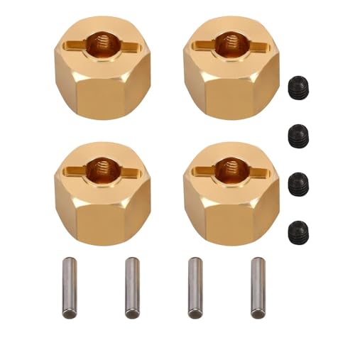 AWGSRZIU 4pcs Metall Messing schwereres Hex -Hub -Rad 8mm 9 mm 10 mm Kompatibel mit 1/10 RC Crawler kompatibel mit verschiedenen Modellen(Brass 9MM) von AWGSRZIU