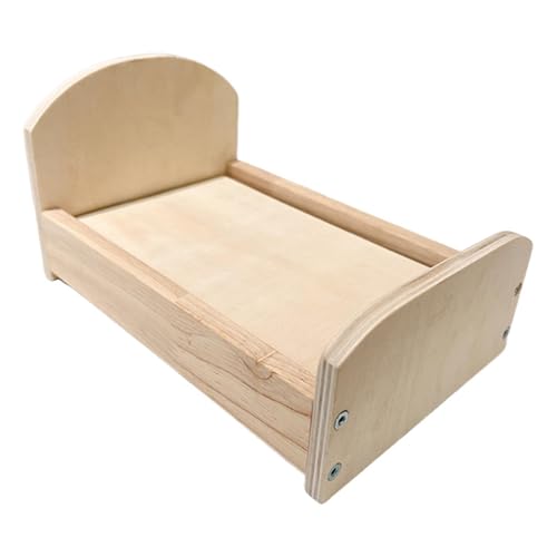 ＡＷＨＡＯ 1/12 Puppenhausbett, Miniaturbett, Puppenhausmöbel Dekoration Accessoire für Mikrolandschaft, Holz von ＡＷＨＡＯ