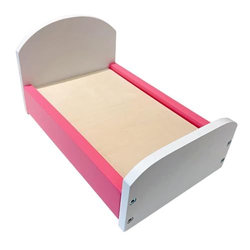 ＡＷＨＡＯ 1/12 Puppenhausbett, Miniaturbett, Puppenhausmöbel Dekoration Accessoire für Mikrolandschaft, Rosa von ＡＷＨＡＯ