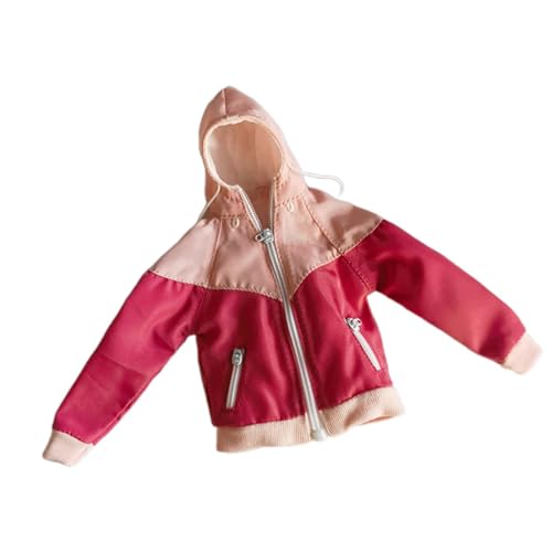 ＡＷＨＡＯ 1/6 Skala Weibliche Figur Kleidung Miniatur Zip Up Hoodies Jacke Fashion Kostüm für 12 '' Zoll Weibliche Actionfigur ACCS, Pink Rot von ＡＷＨＡＯ