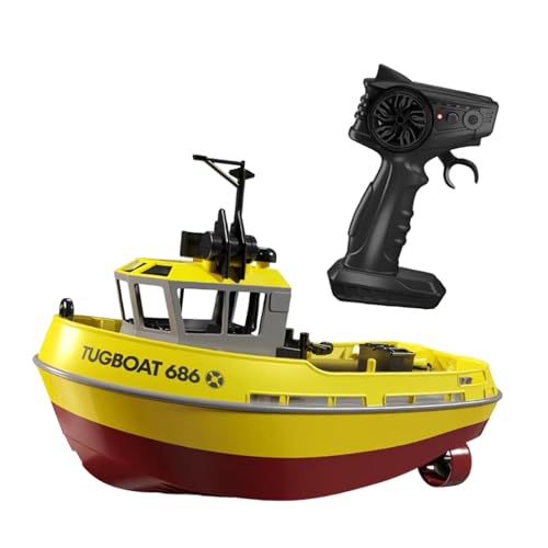 ＡＷＨＡＯ 1/72 RC Schlepper mit Fernbedienung für Wasseraktivitäten Spielzeugboot für Kinder, Gelb von ＡＷＨＡＯ